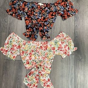 Floral wrap blouses